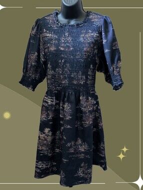 ✨ Nwt Hill House Home The Vivi Nap Dress in Equestrian Toile/Navy print Size M
